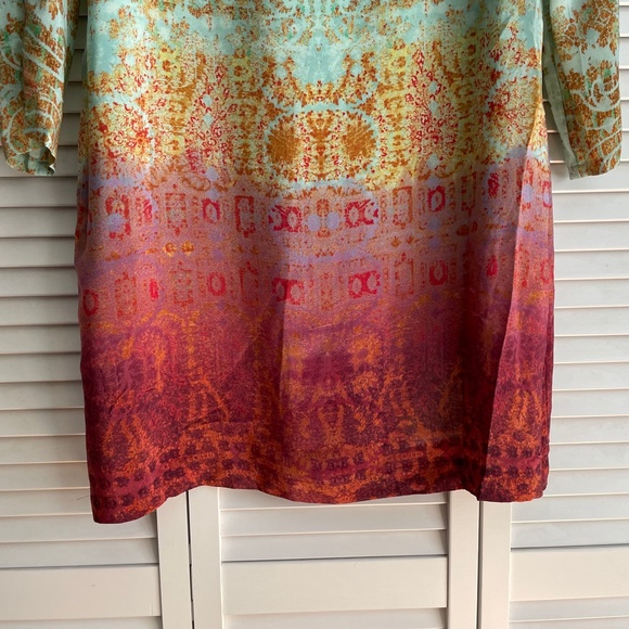 Maeve by Anthropologie | Silk Cleome Ombre Boho Shift Dress size XS - Picture 4 of 8